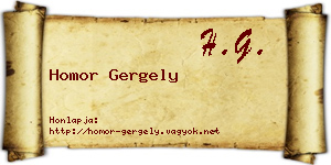 Homor Gergely névjegykártya